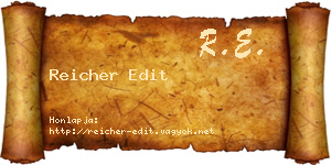 Reicher Edit névjegykártya
